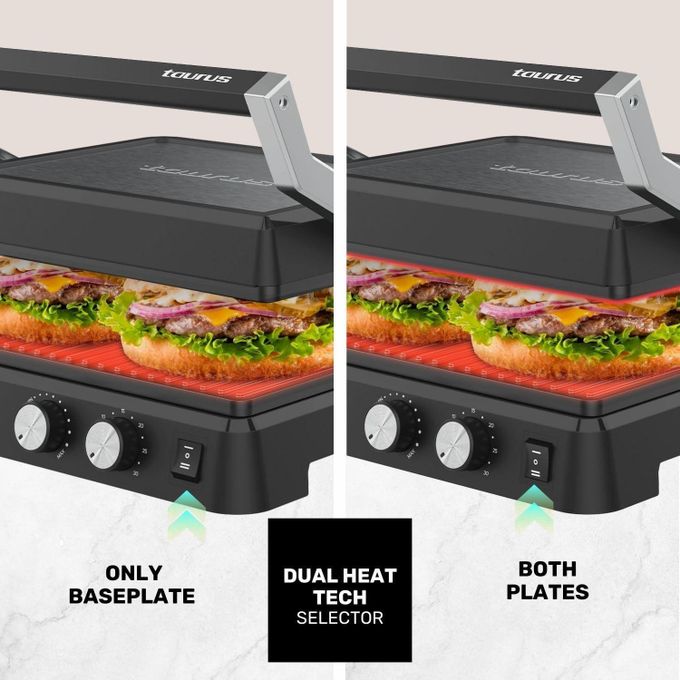 Taurus Bistro Gourmet Electric Grill , 2600 Watt , Black Silver