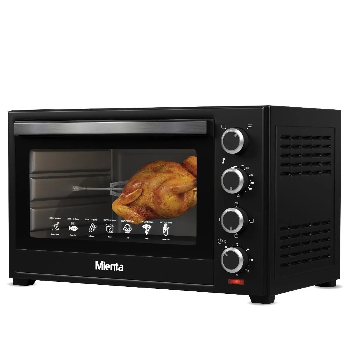 Mienta Electric Oven , 60 Liter 2000 Watt , Black - OV301138A