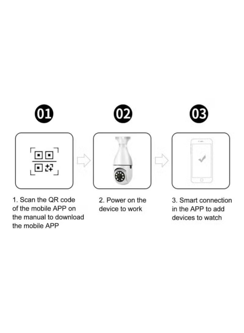 Generic Smart Bulb Security Camera , White - E27