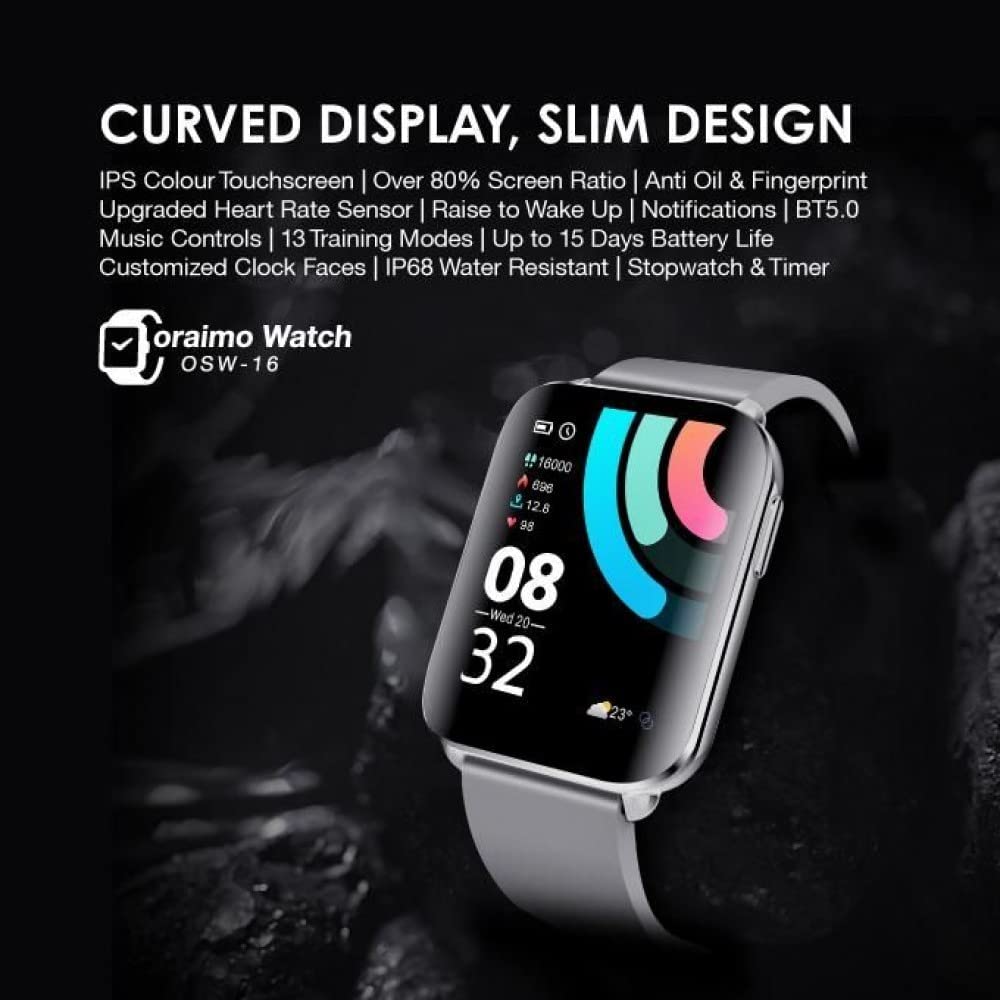 Oraimo Smart Watch , 1.69 Inch Silver - OSW-16