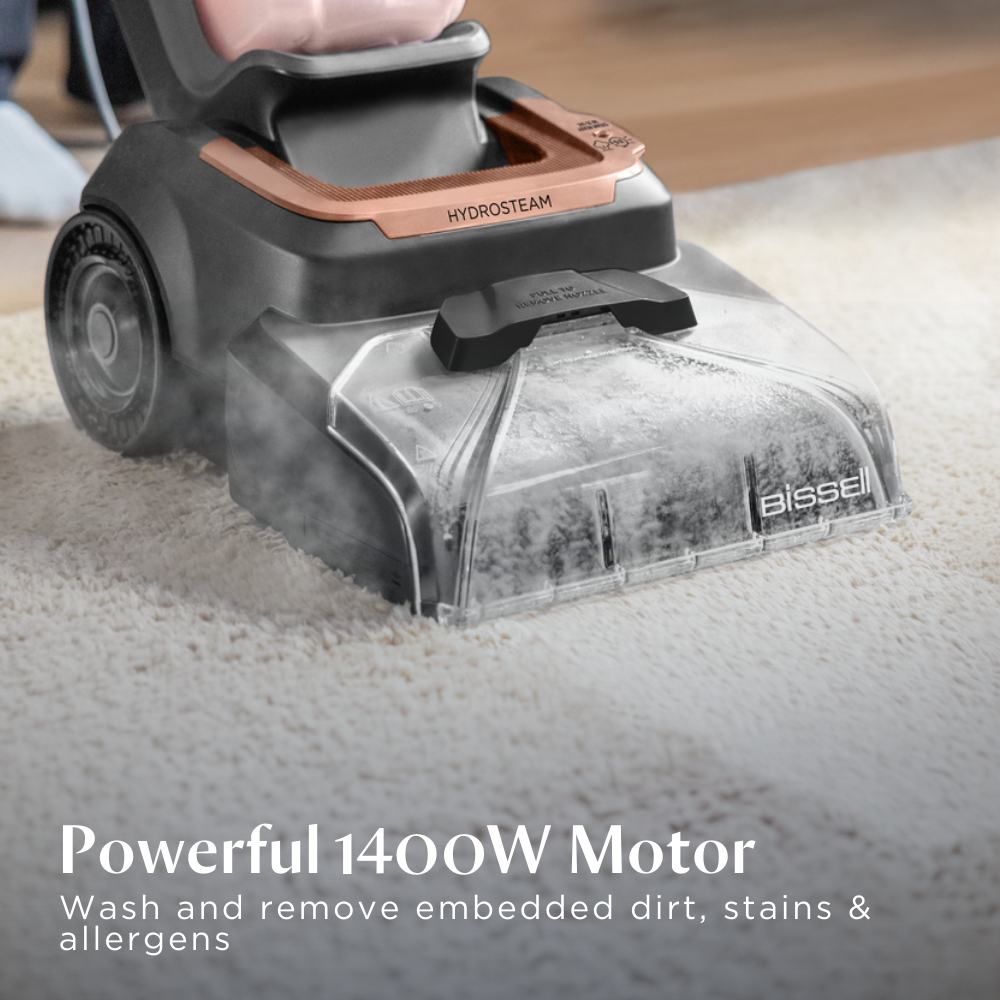 Bissell PowerWash HydroSteam Bagless Carpet Cleaner Black Rose Gold - 4201K