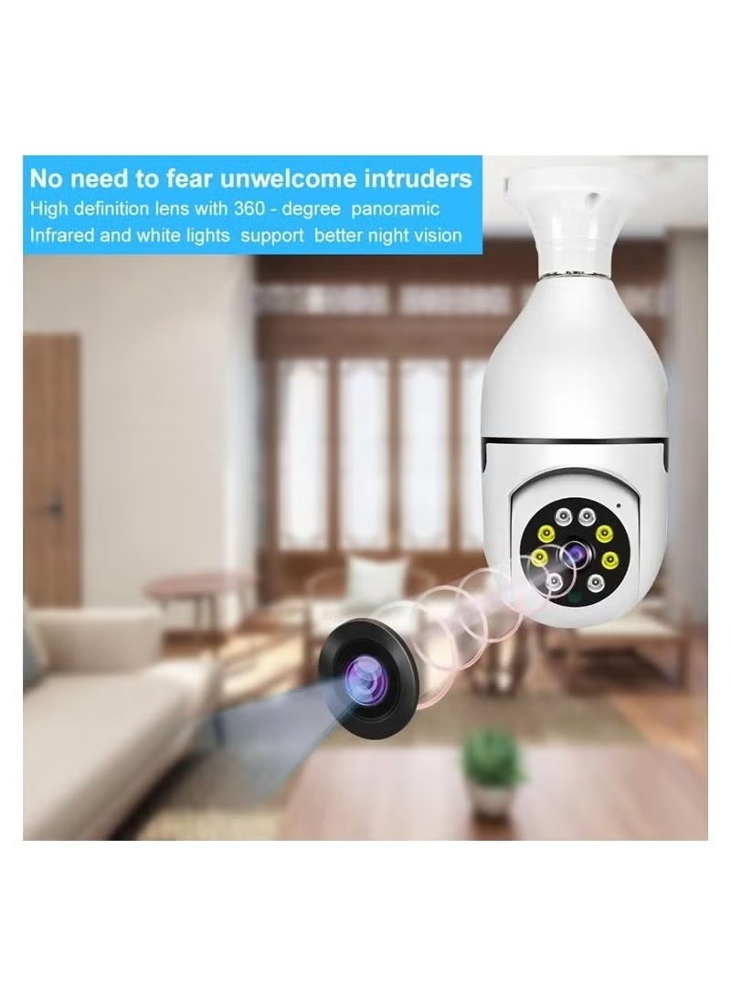 Generic Smart Bulb Security Camera , White - E27