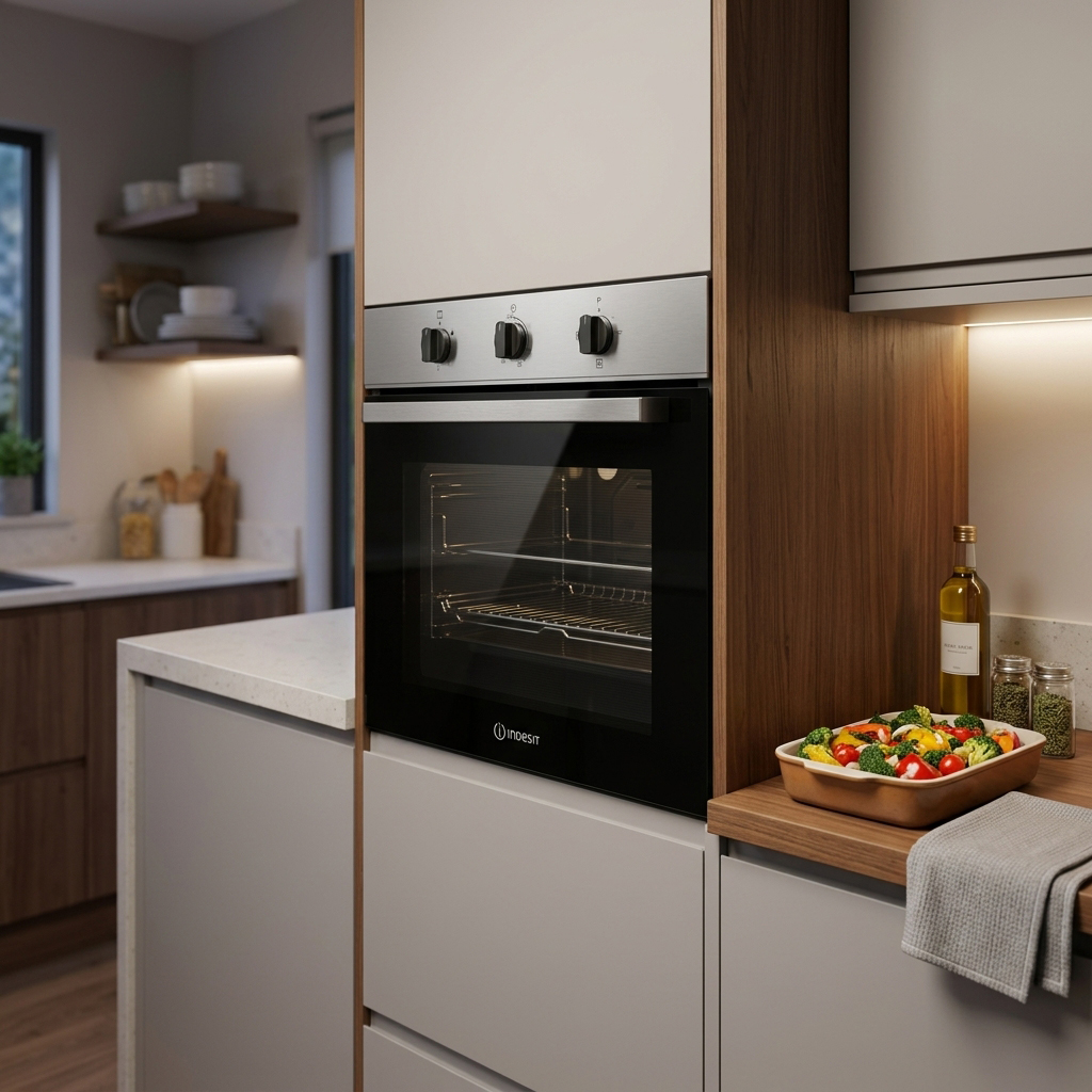 فرن غاز بلت ان بشواية انديست ، 96 لتر ، اسود وستانلس ستيل - IBWHT12106XS
