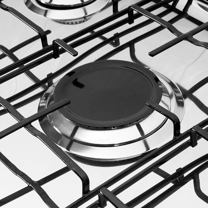 Techno Fire Gas Cooker , 5 Burners , Black Silver - TF-15-S