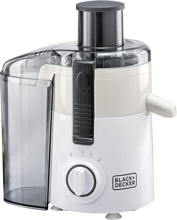 عصارة فواكه كهرباء بلاك اند ديكر ، 250 وات ، ابيض ورمادي - JE250-B5