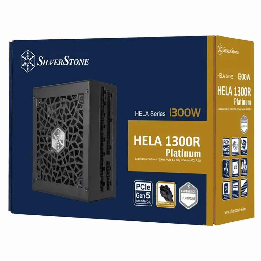 مزود طاقة سيلفر ستون HELA 1300R بلاتنيوم ، 264 فولت ، اسود - SST-HA1300R-PM