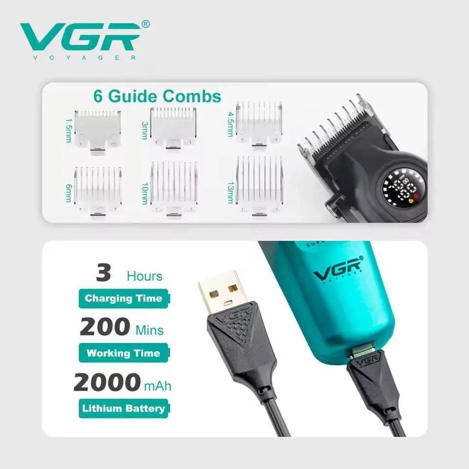 طقم قص الشعر في جي ار ، تركواز واسود - V-196 + V-996