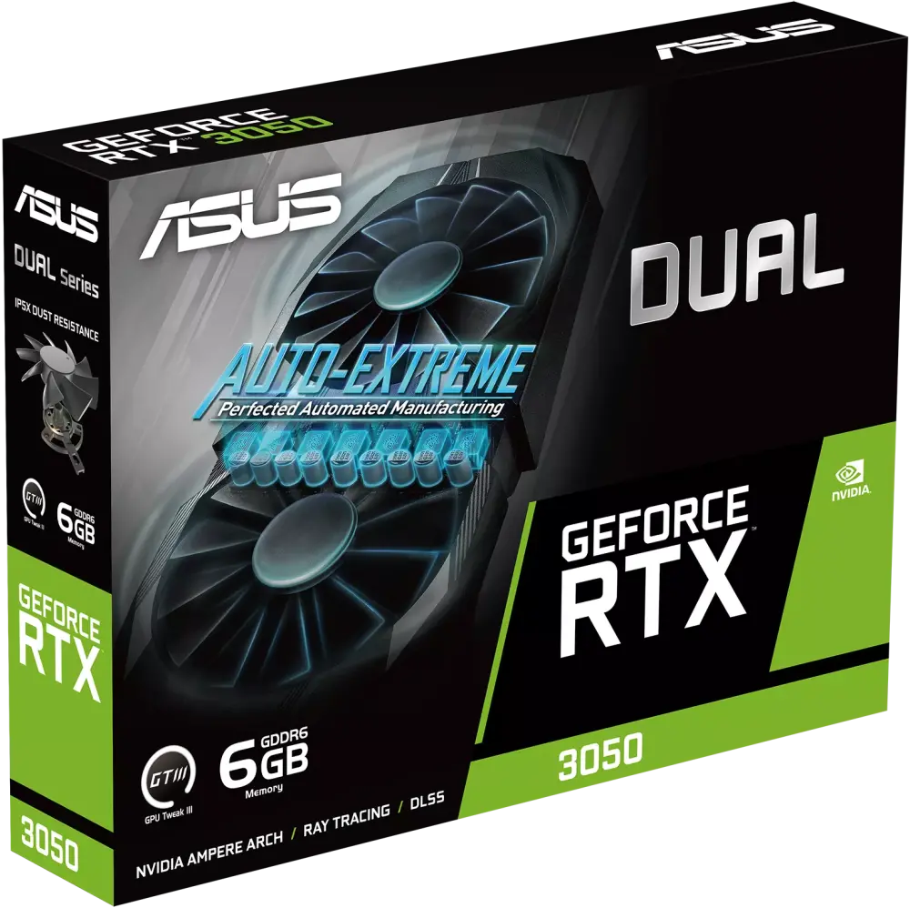 كارت شاشة انفيديا اسوس دوال جي فورس ار تي اكس 3050 - DUAL-RTX3050-6G