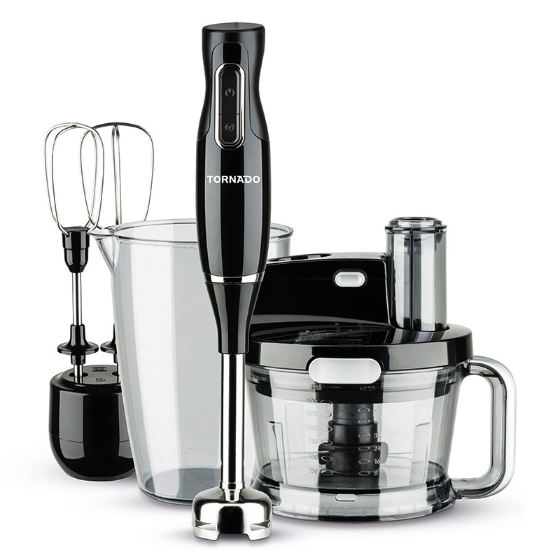 Tornado Hand Blender with Attachments 1000 Watt Black - THB-1000MK