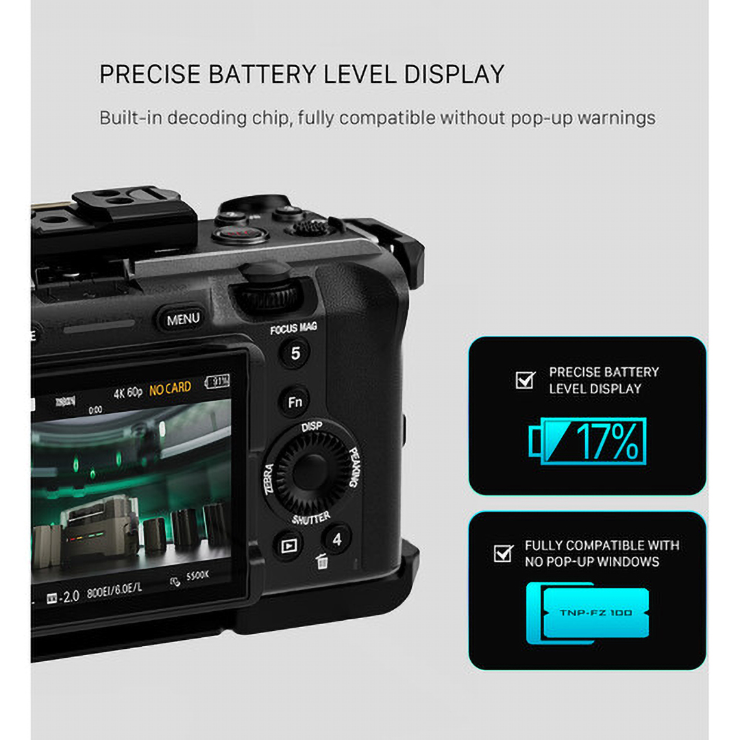 بطارية كاميرا ليثيوم ايون تيلتا لكاميرات متوافقة مع بطارية سوني NP-FZ100 (سوني الفا، زد في سيريس) ،اخضر - TNP-FZ100-GN