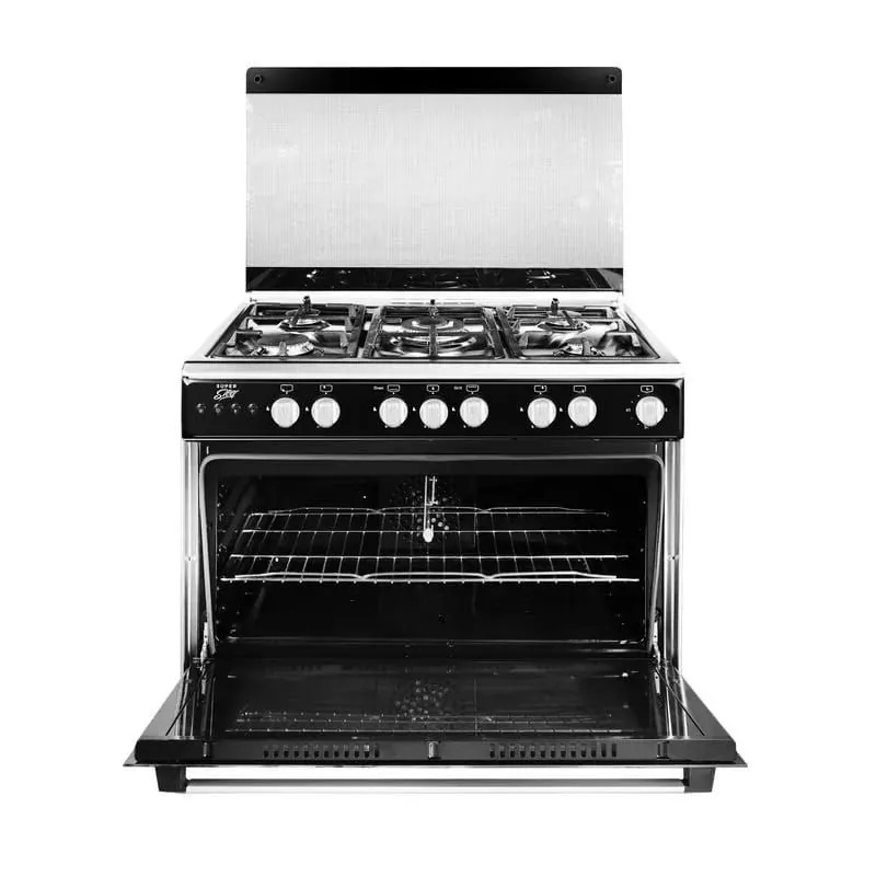 Unionaire Gas Cooker , 5 Burners , Black Silver - C69SSB-AC-443-IFSO-A-STEEL