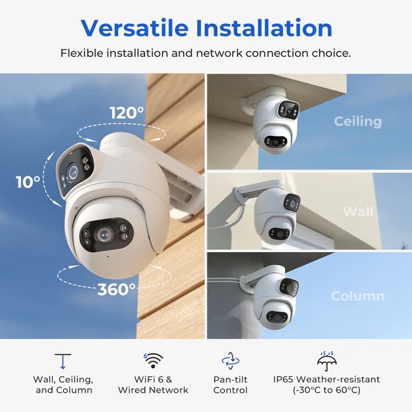 Imilab EC6 Wired and Wireless Outdoor Dual Lens Spotlight Security Camera , White