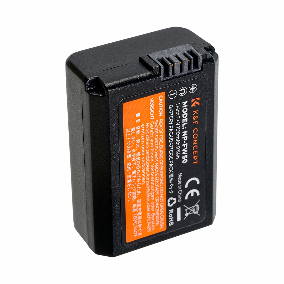 K&F Concept FW-50 Camera Battery forSony Cameras ,Black - KF28.0015V3