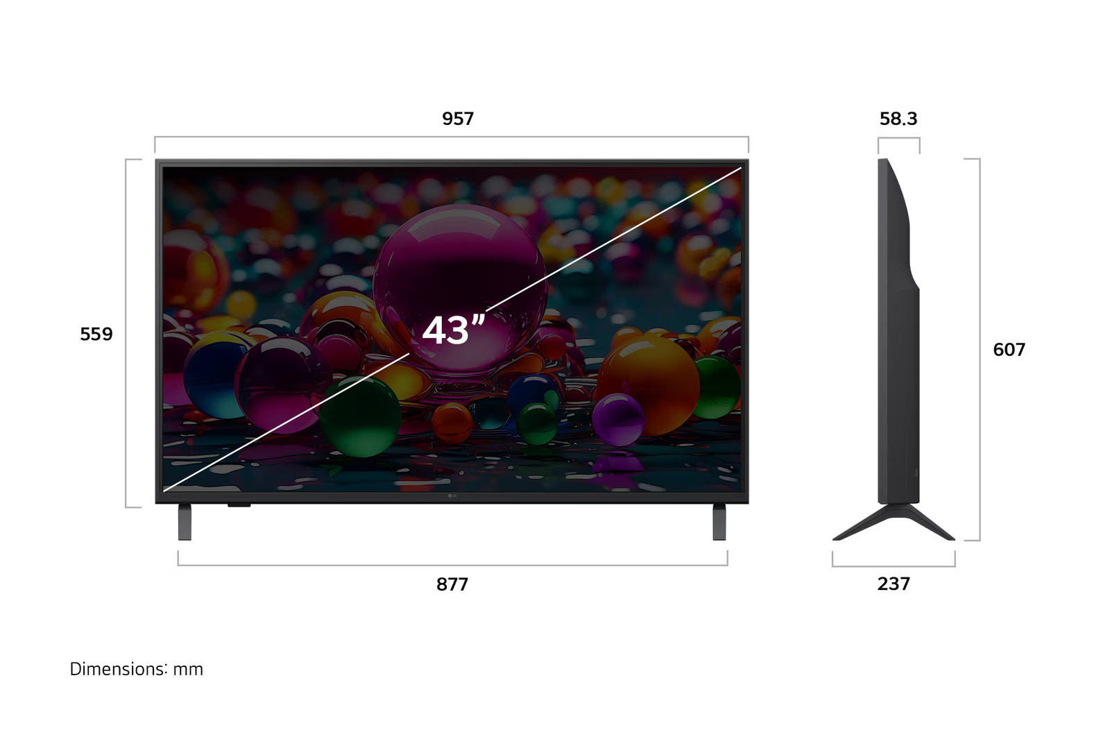 LG 43 Inch Smart TV , 4K UHD LED Built-In Receiver - 43UA84006LB
