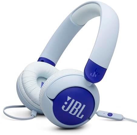 سماعة رأس سلكية للأطفال جي بي ال جونيور 320 ، ازرق و ابيض - JBLJR320