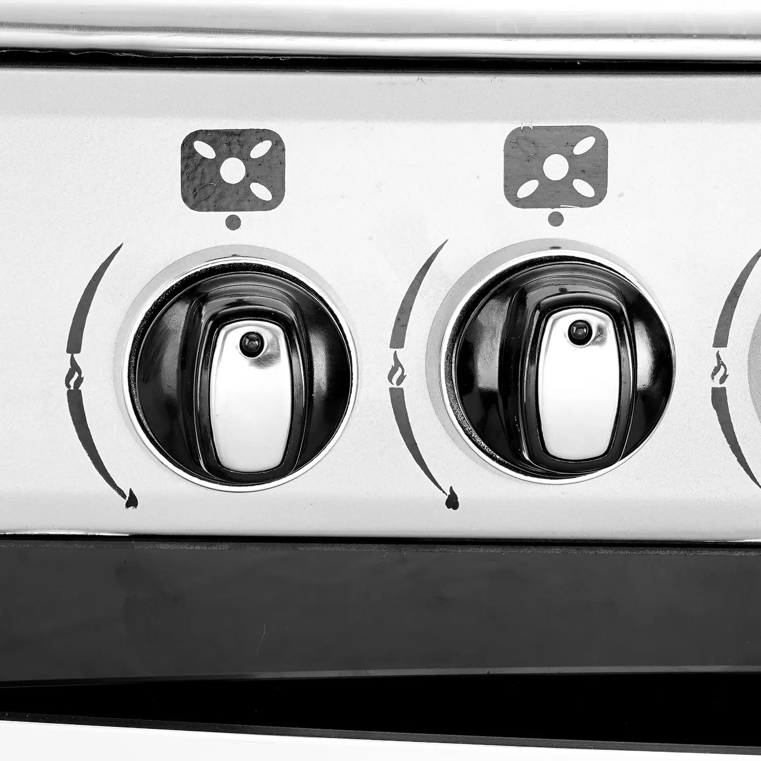 Global Electronics Gas Cooker , 5 Burners , Silver