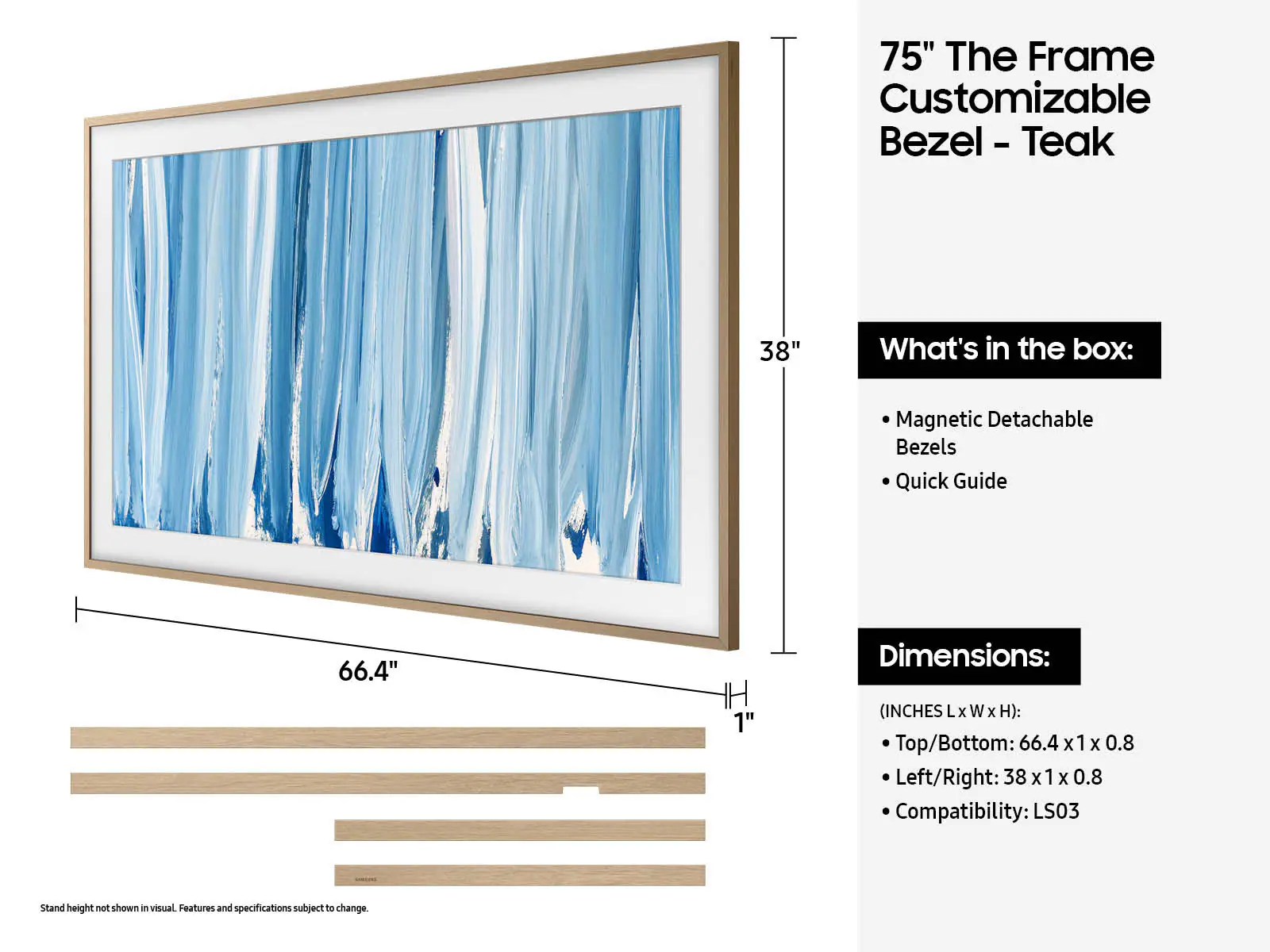 Samsung Customizable Frame for Samsung 75-inch TV Teak - SCFH75TKBZA