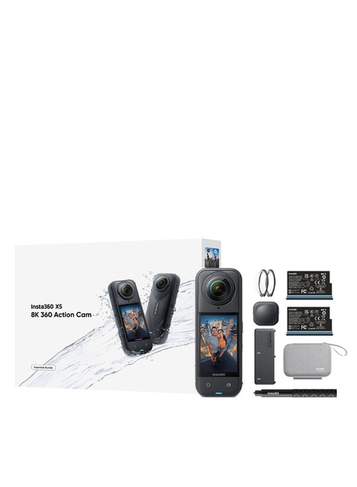 Insta360 X5 Essentials Action Camera Bundle , 72 megapixels , Black - INST-CINSAAHA-X504