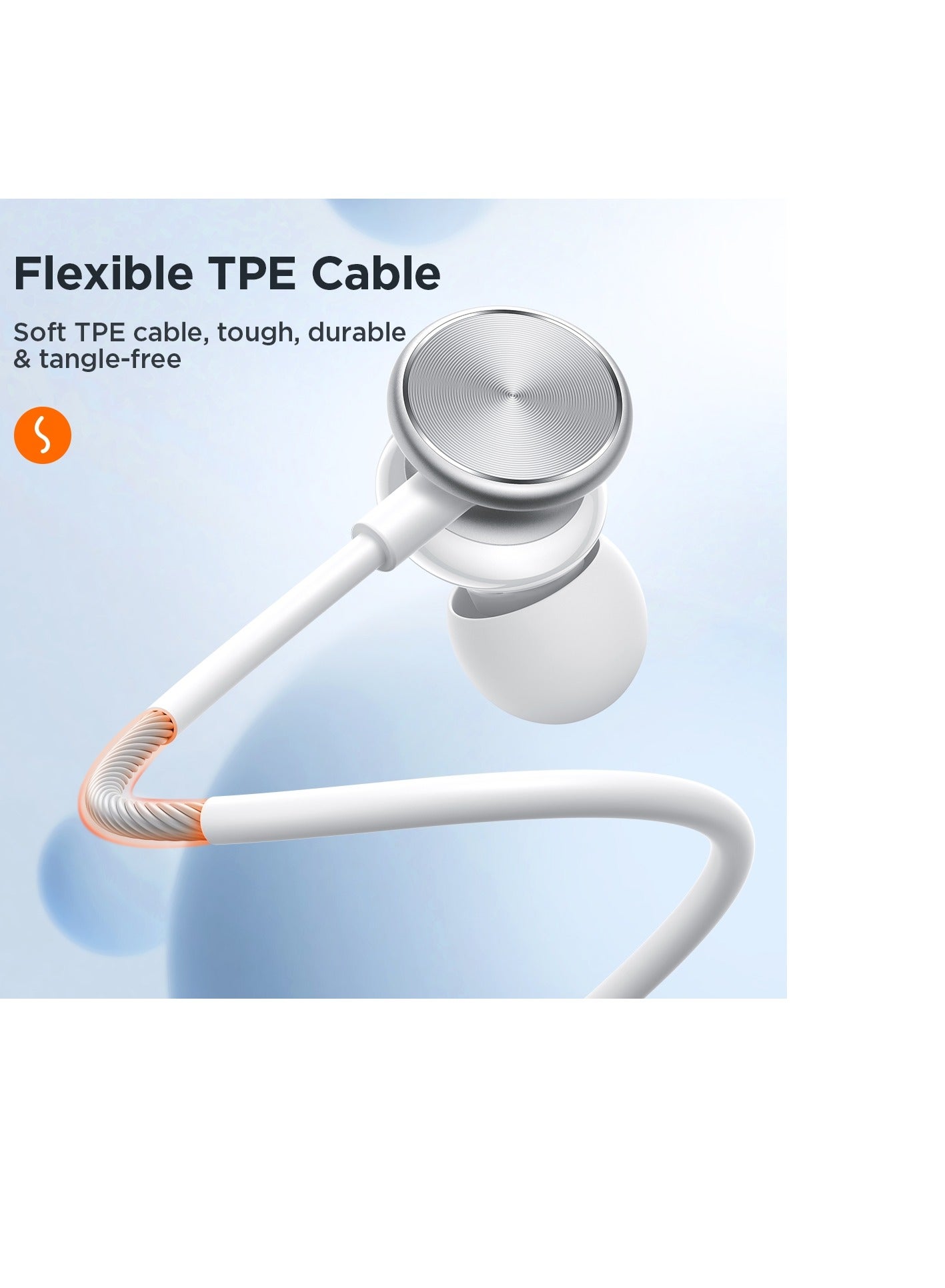 Joyroom Wired Earphones , White - JR-EW03