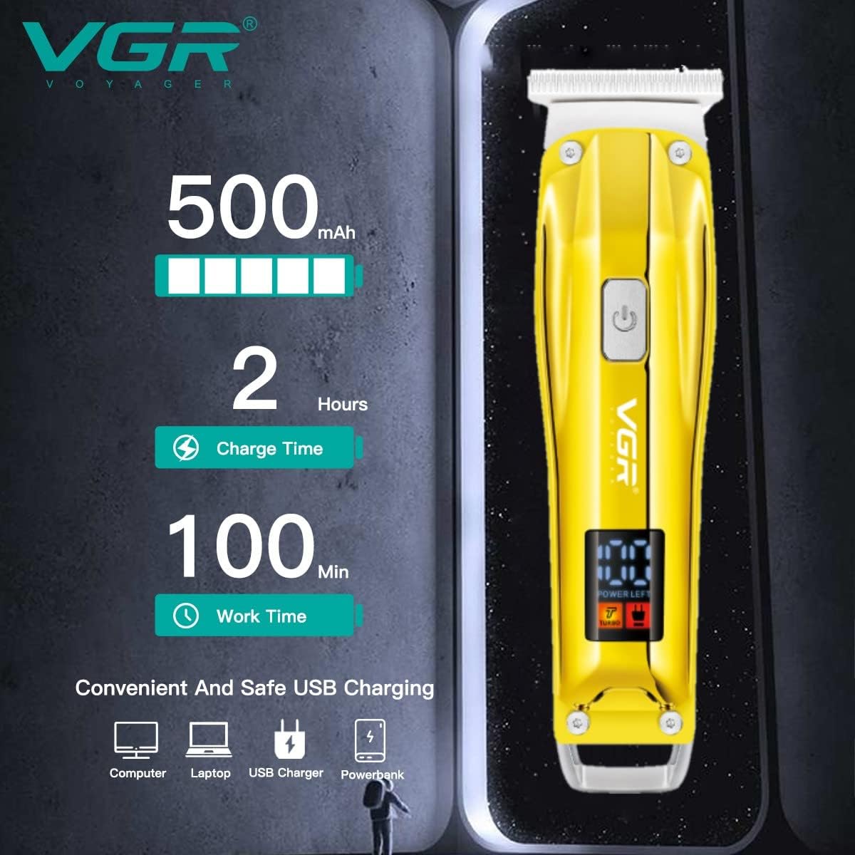 VGR Hair Trimmer , Gold - V-956