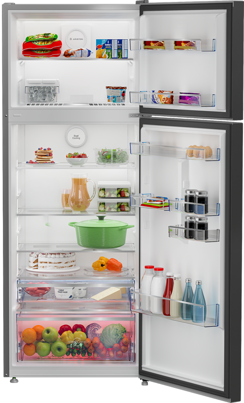 Ariston NoFrost Top Freezer Refrigerator , 455 Liter Inverter Motor , Dark Inox - ART70 F1452 DXDI