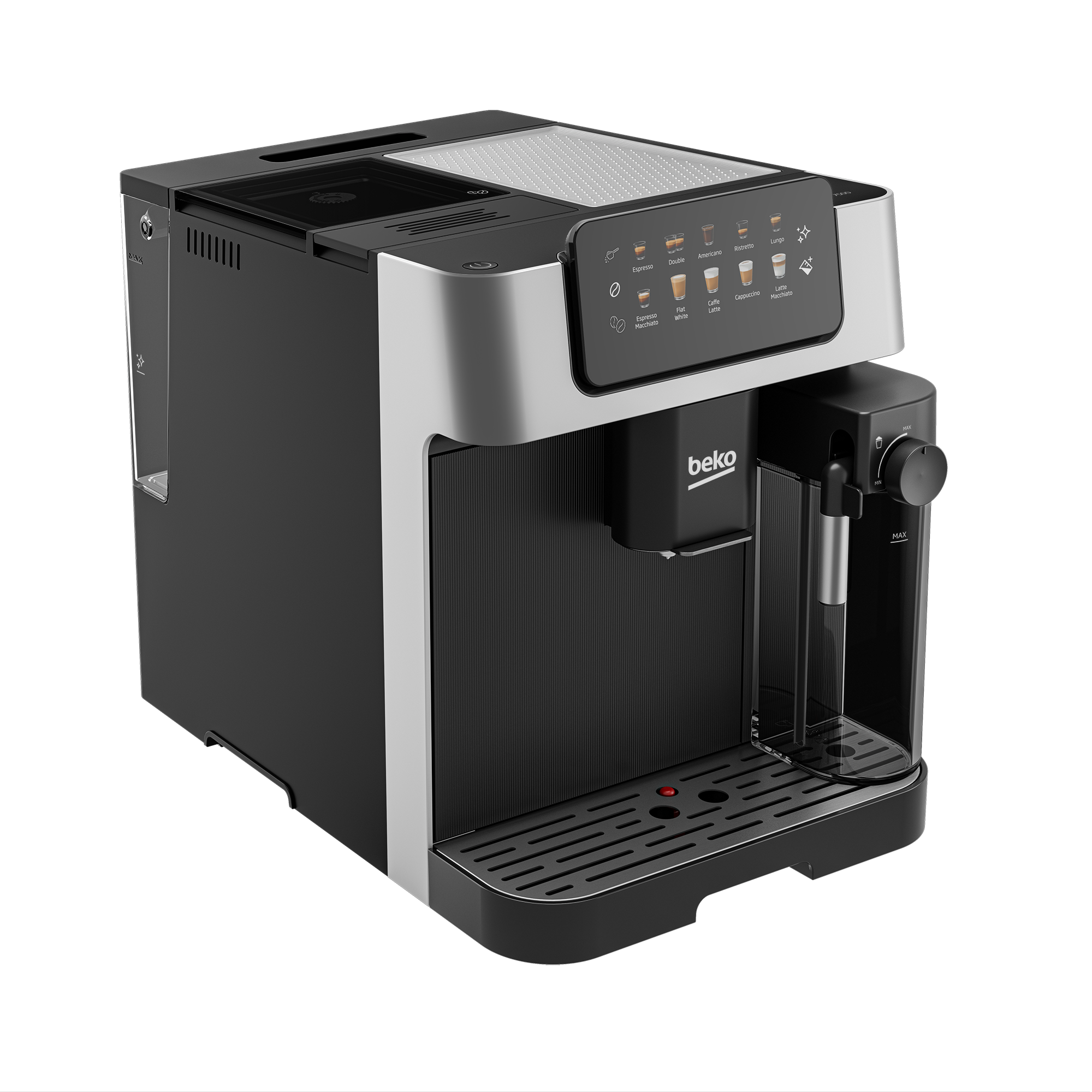 Beko CaffeExperto CE7500 Espresso Machine with Integrated Grinder , 2000 milliliter 2 Cups , Black Silver - CEG 7304 X