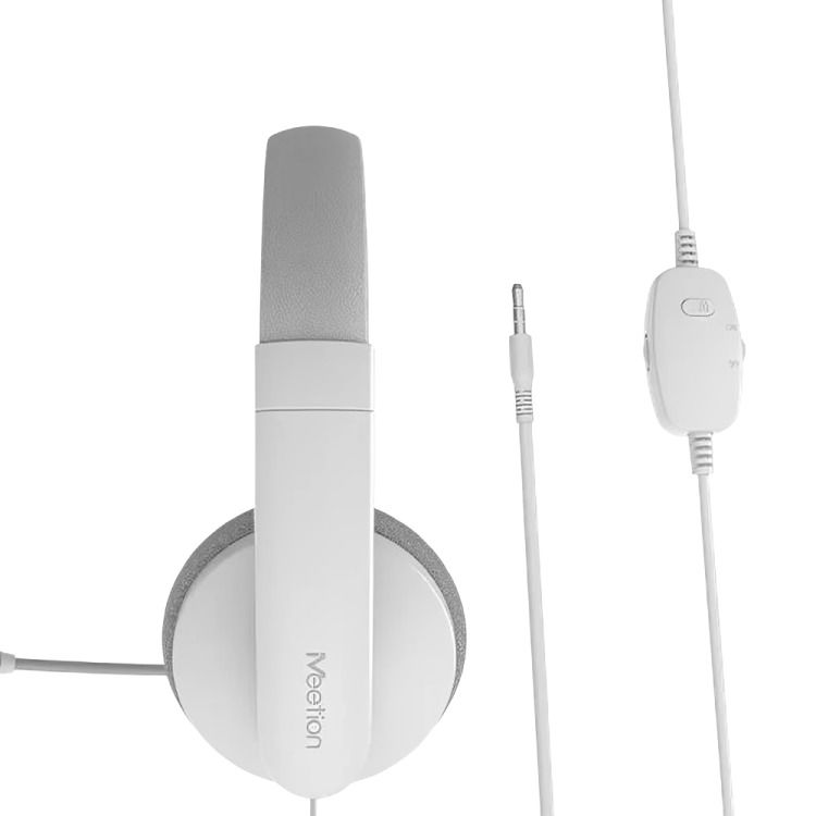 Meetion HP003 Wired On Ear Headphones , White Grey