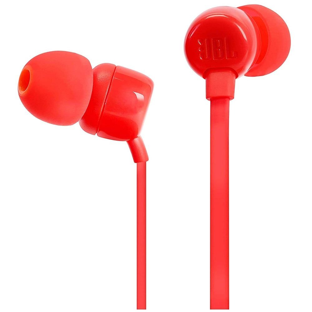 Jbl T110 Earphones , Built in Microphone , Red - JBLT110