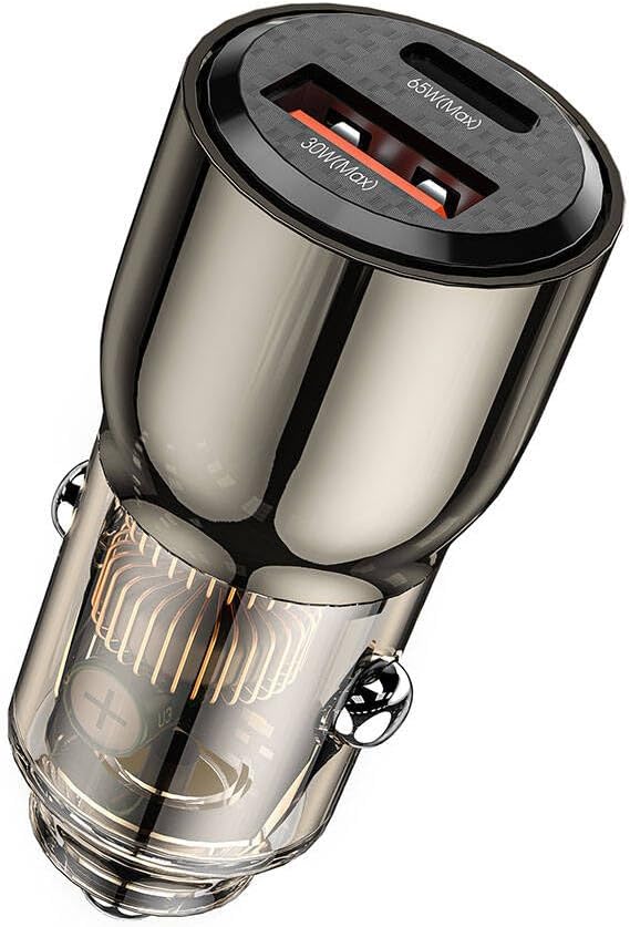 Wiwu Kirsite Geek Car Charger , 2 Ports , 95 Watt , 5 Volt , Transparent and Black - Wi-Qc012