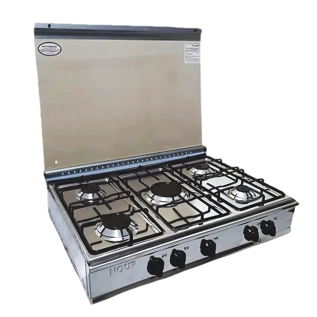 Nour Gas Cooking Stove , Silver - GS-FLS 5 S 80