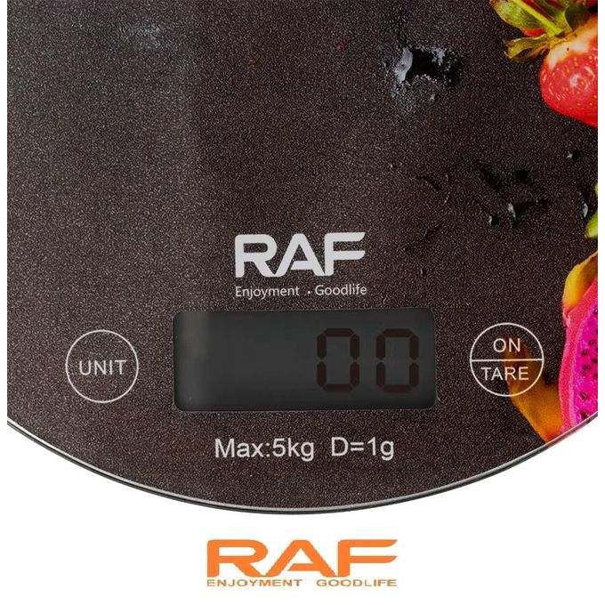Raf Glass Digital Kitchen Scale , 5 Kilogram Black - R.10025