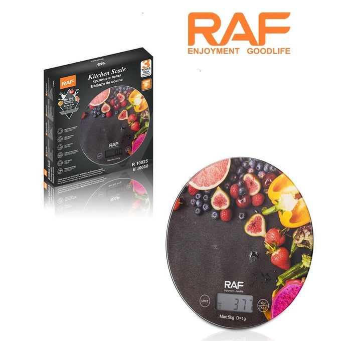Raf Glass Digital Kitchen Scale , 5 Kilogram Black - R.10025