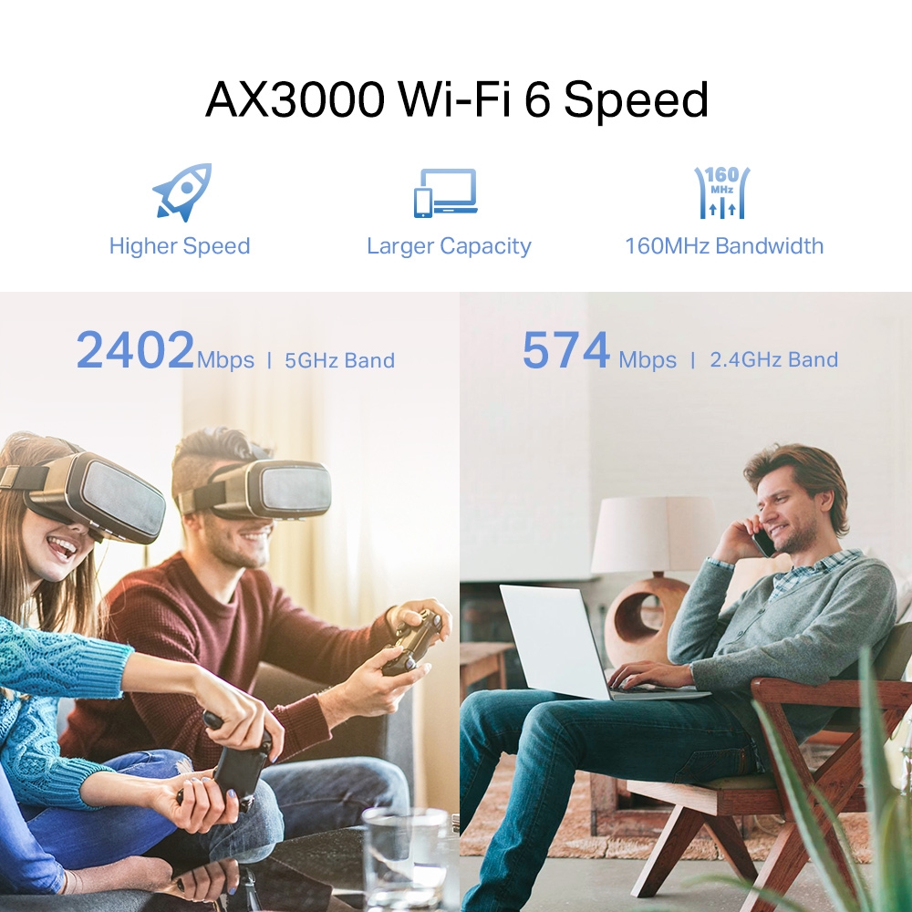 Tp-Link AX3000 Wifi Extender , 1 Ports , White - RE705X