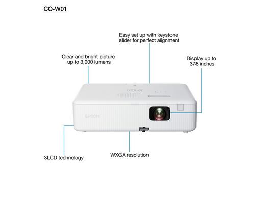 Epson LCD Projector , White - CO-W01