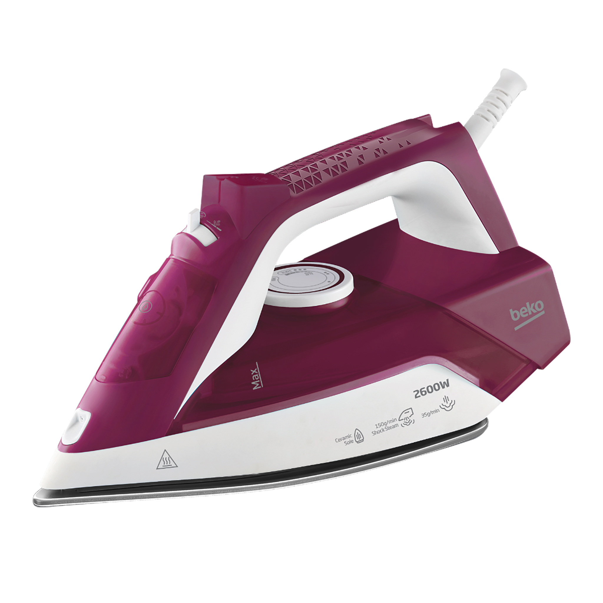 مكواة بخار بيكو ،ابيض واحمر - SIM 3126 R