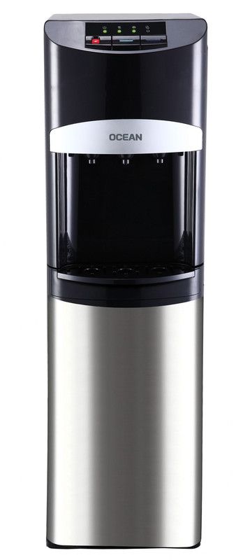 Ocean Hot & Cold Bottom Loading Water Dispenser , 3 Tabs Black Stainless Steel - OCMWDB 335