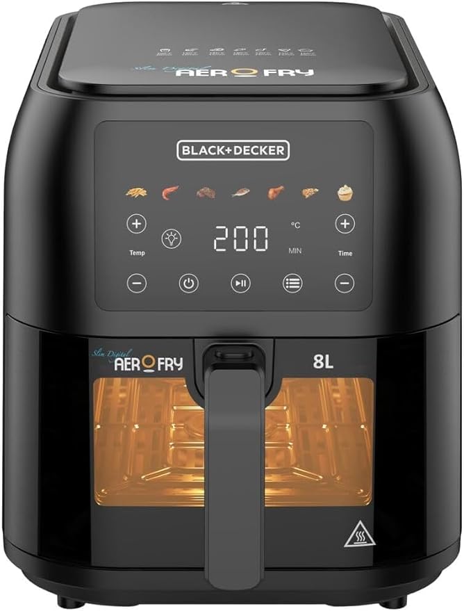 اير فراير ديجيتال بلاك اند ديكر ، سعة 8 لتر ، 1700 وات ، اسود - SAF80W-B5