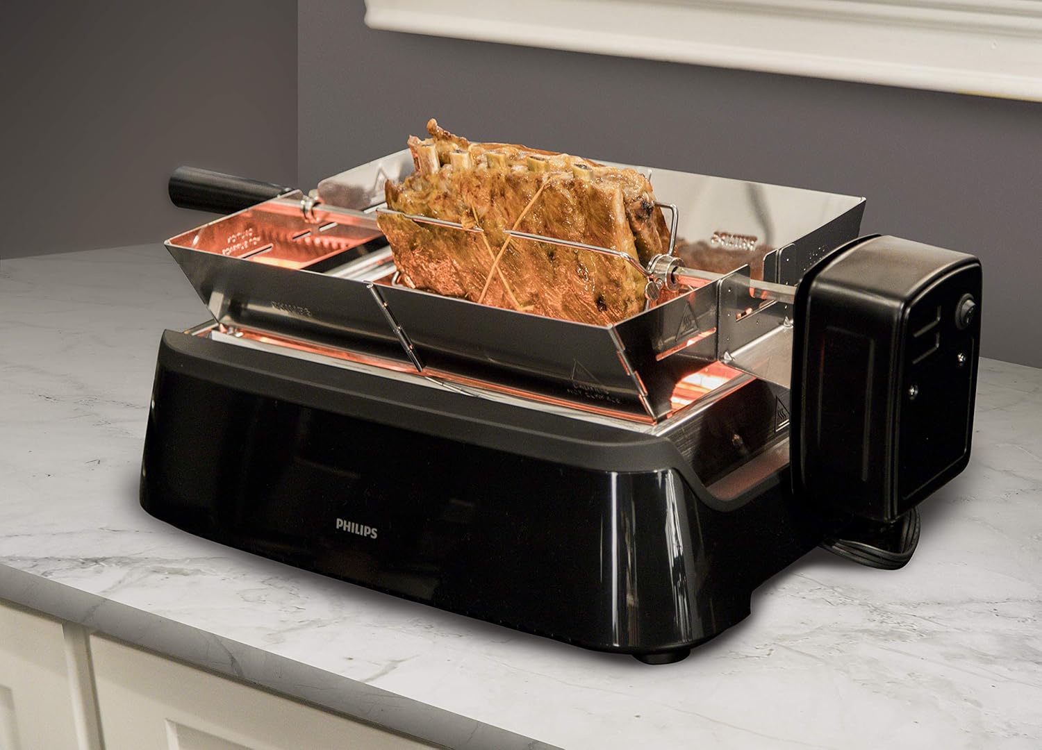 Philips Electric Grill , 1500 Watt , Black Stainless Steel - HD6971/00