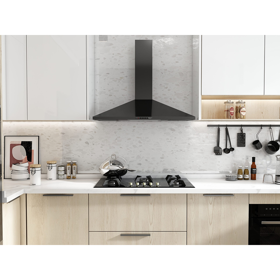 Turboline Air Line Plus BK 90 Built-In Pyramids Hood , 90 Centimeter , Black