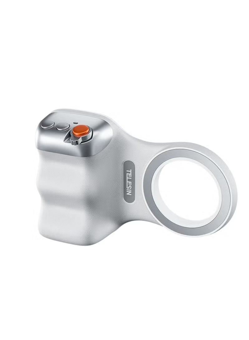 Telesin Magnetic Grip with Wireless Remote Control for iPhone devices , White Silver