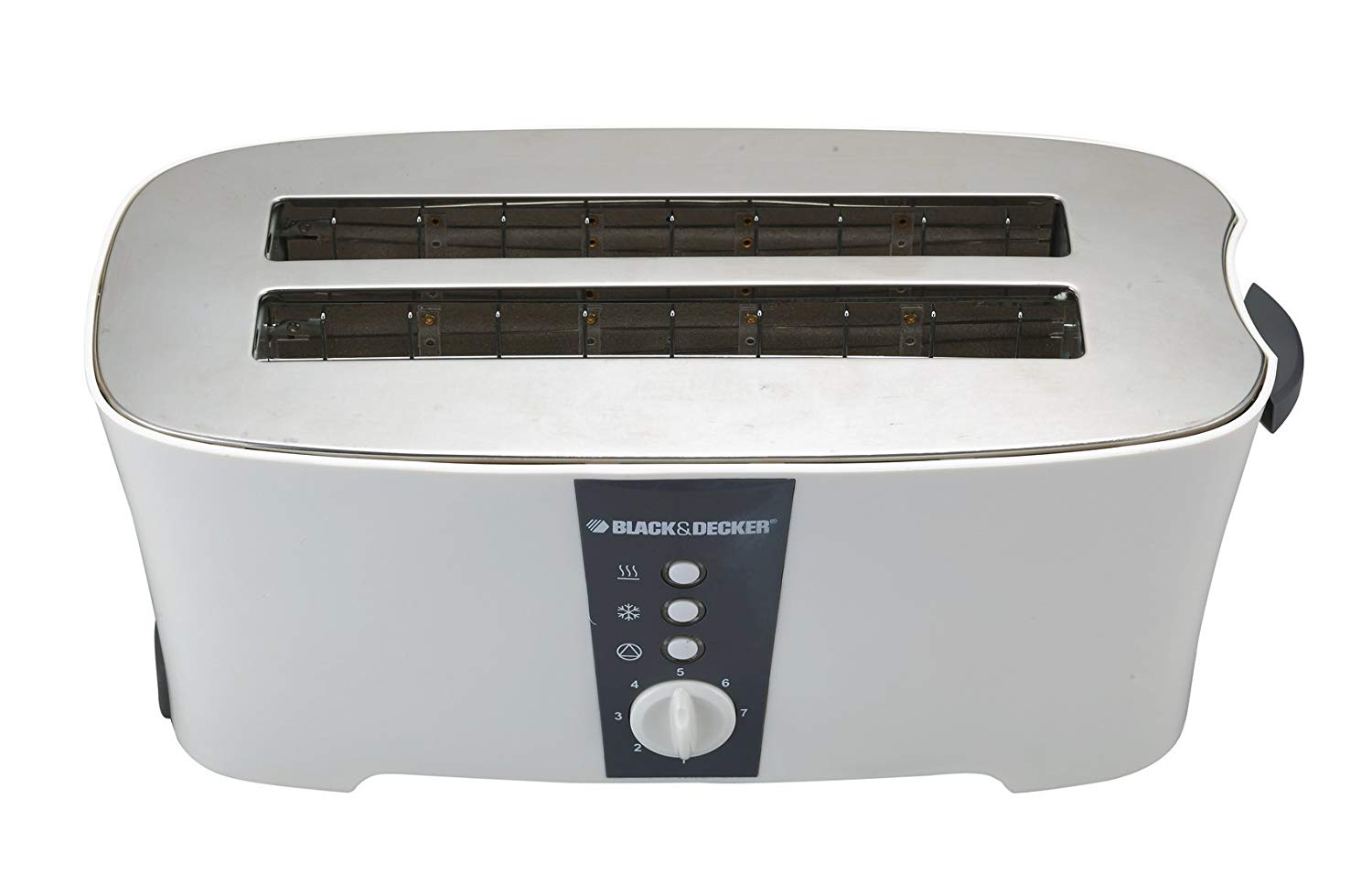 Black + Decker Cool Touch Toaster , 4 Slices 1350 Watt White - ET124