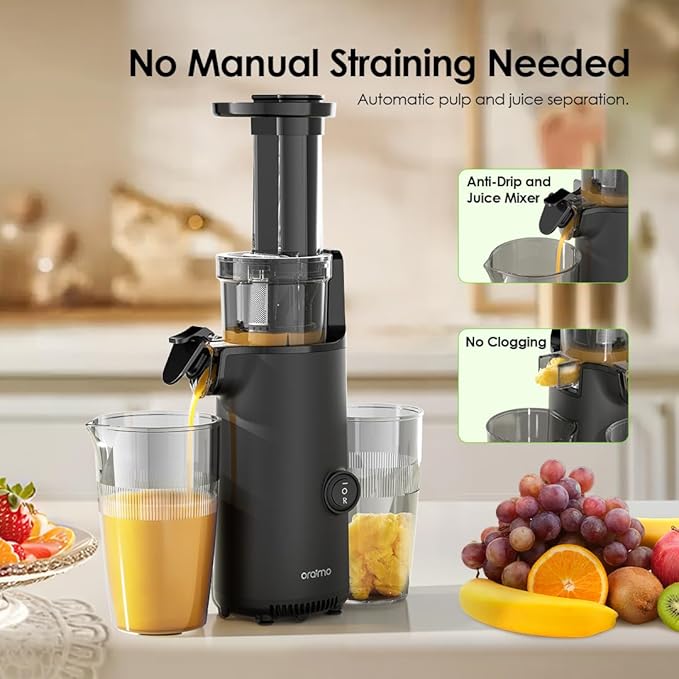 Oraimo EasyJuice Mini Portable Slow Juicer , 500 milliliter 130 Watt Black - OMJ-201A
