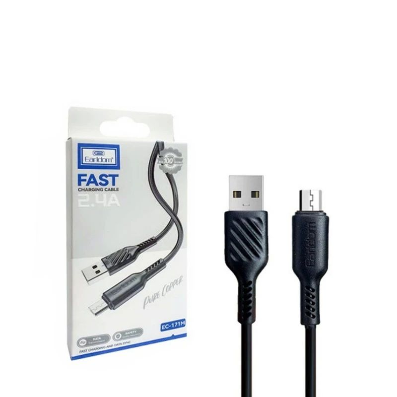كابل شحن مايكرو USB ايرلدوم ، طول 1 متر ، اسود - EC-171M