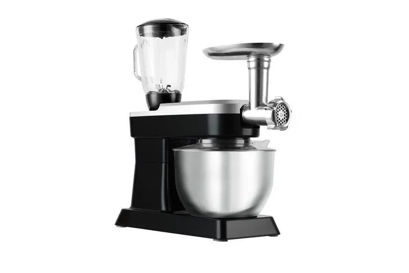 Swiss Pro Plus 3 in 1 Food Processor with Attachments , 1500 Watt Black Silver - SP-PKM1900B