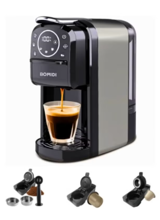 Bomidi 3 in 1 Espresso Machine , 700 milliliter 4 Cups , Black - CM01