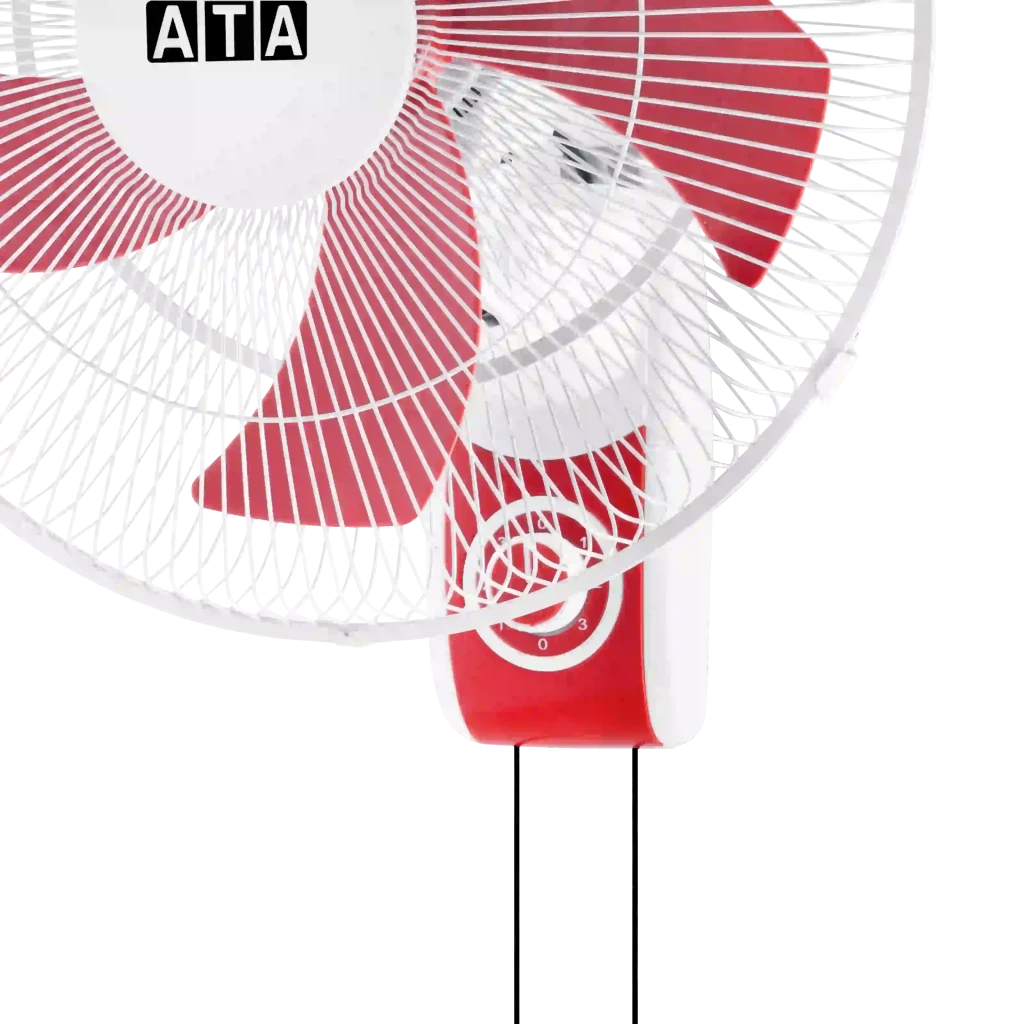 ATA Wall Fan , 16 Inch , White Red