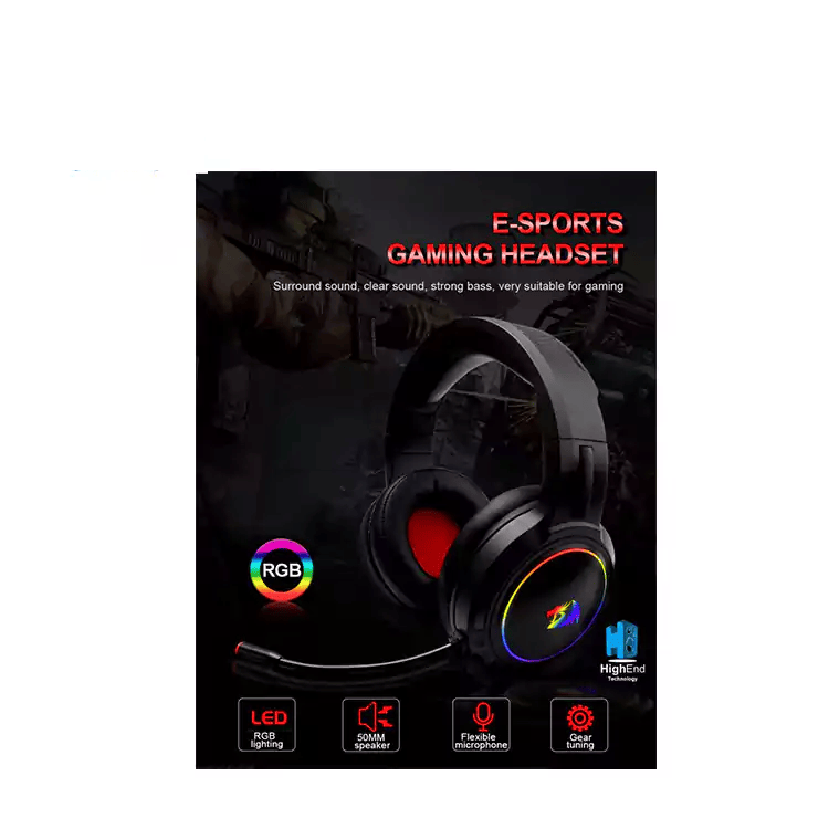 Redragon Mento Over Ear Headphones , Black - H270