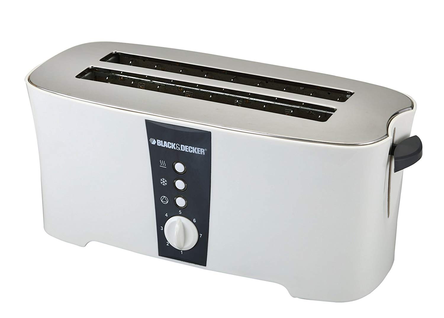 Black + Decker Cool Touch Toaster , 4 Slices 1350 Watt White - ET124