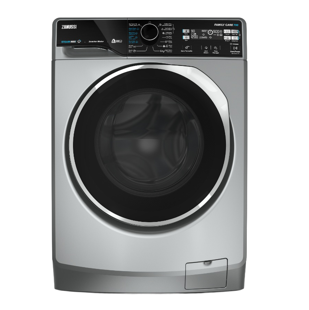 Zanussi SteamMax Inverter Front Load Washing Machine , 8 kg , Silver - ZWF8221SL8