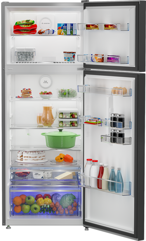 Ariston NoFrost Top Freezer Refrigerator , 455 Liter Inverter Motor , Dark Inox - ART70 F1452 DXDI